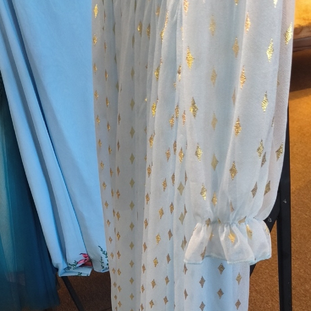 Princess Inspired Blue and Gold Dress - Picture 5 of 12